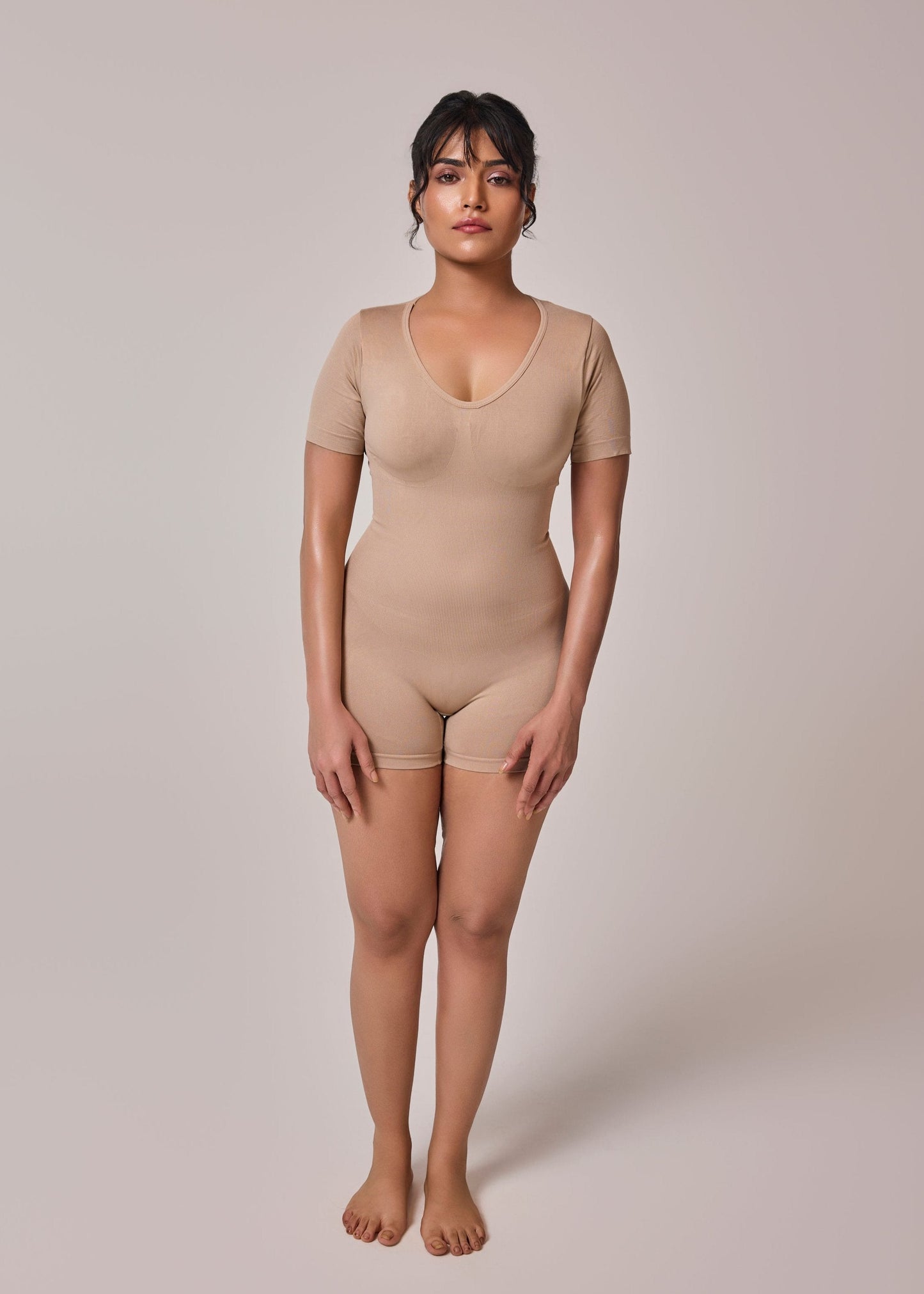 Cap Sleeves Playsuit Bodyshaper
