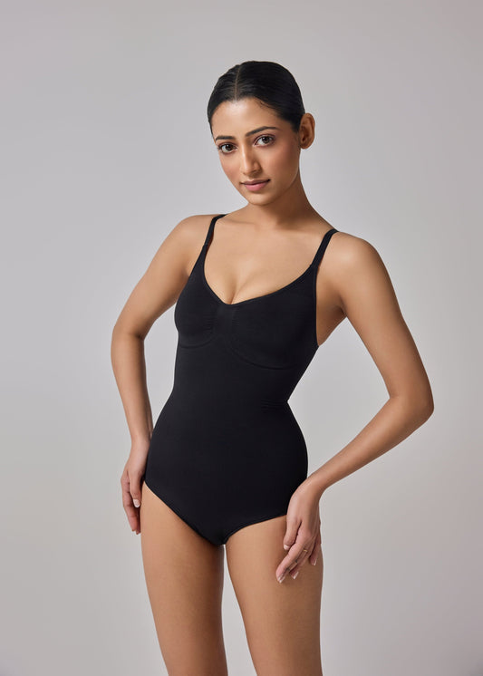 intense snatched bodyshaper in black color