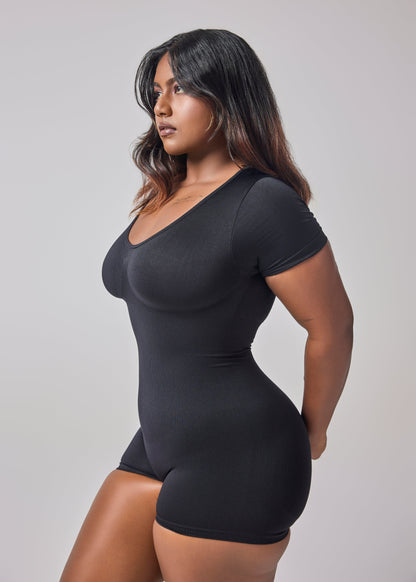 Cap Sleeves Playsuit Bodyshaper