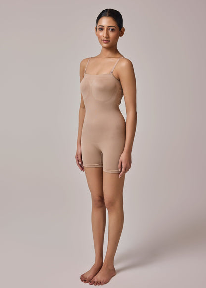 beige color strapless bodysuit shaper side view 